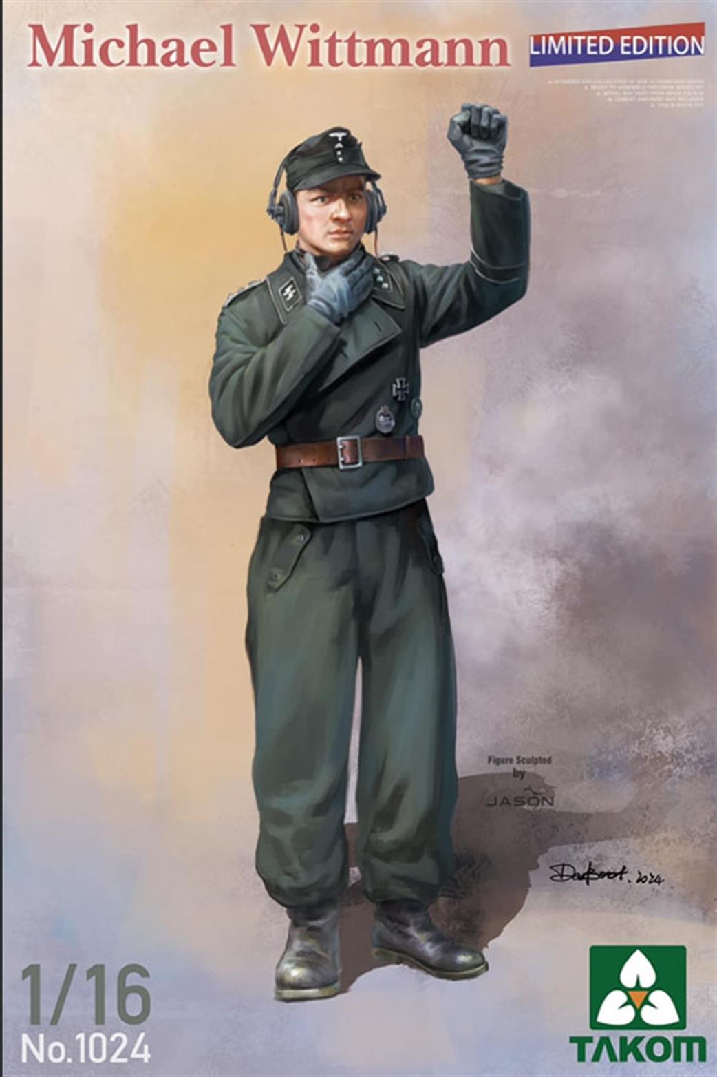 Takom 1/16 01024 Michael Wittmann WWII Tank Ace German Army Limited Edition Figure