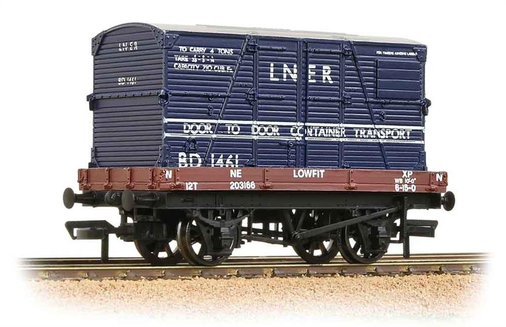 Bachmann 37-481 LNER 1 Plank Wagon with BD Container OO