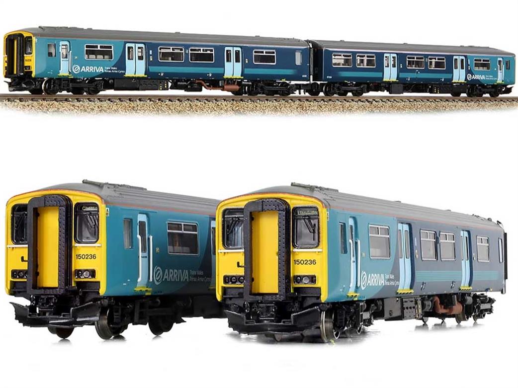 Graham Farish N 371-334 Arriva Trains Wales 150236 Class 150/2 2-Car Sprinter DMU Revised ATW Livery