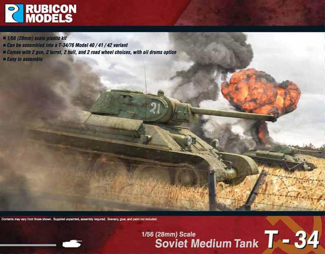 Rubicon Models 1/56 28mm 280013 Soviet T-34/76 Medium Tank Plastic Model Kit