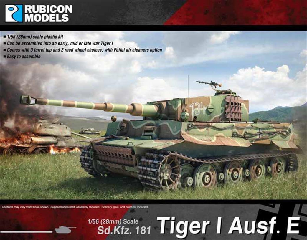 Rubicon Models 1/56 28mm 280016 German Tiger 1 Ausf E Tank Plastic Model Kit