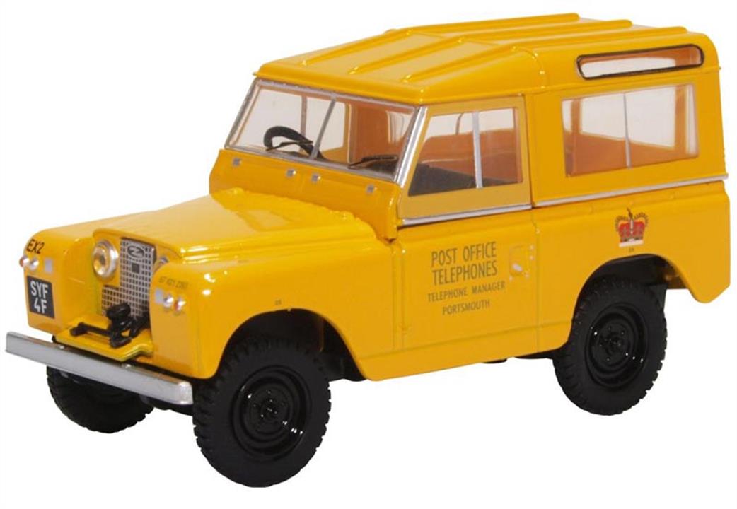 Oxford Diecast 1/43 43LR2S004 Land Rover Series II SWB Hard Back Post Office Telephones Yellow