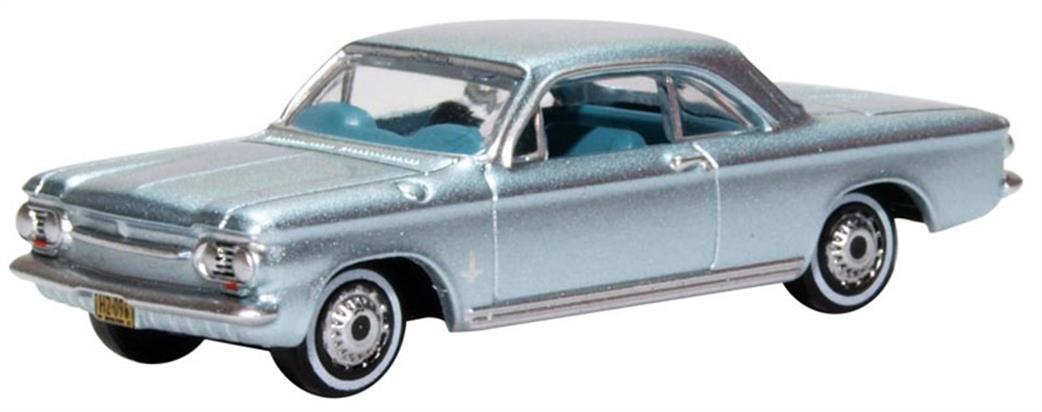 Oxford Diecast 1/87 87CH63001 Chevrolet Corvair Coupe 1963 Satin Silver
