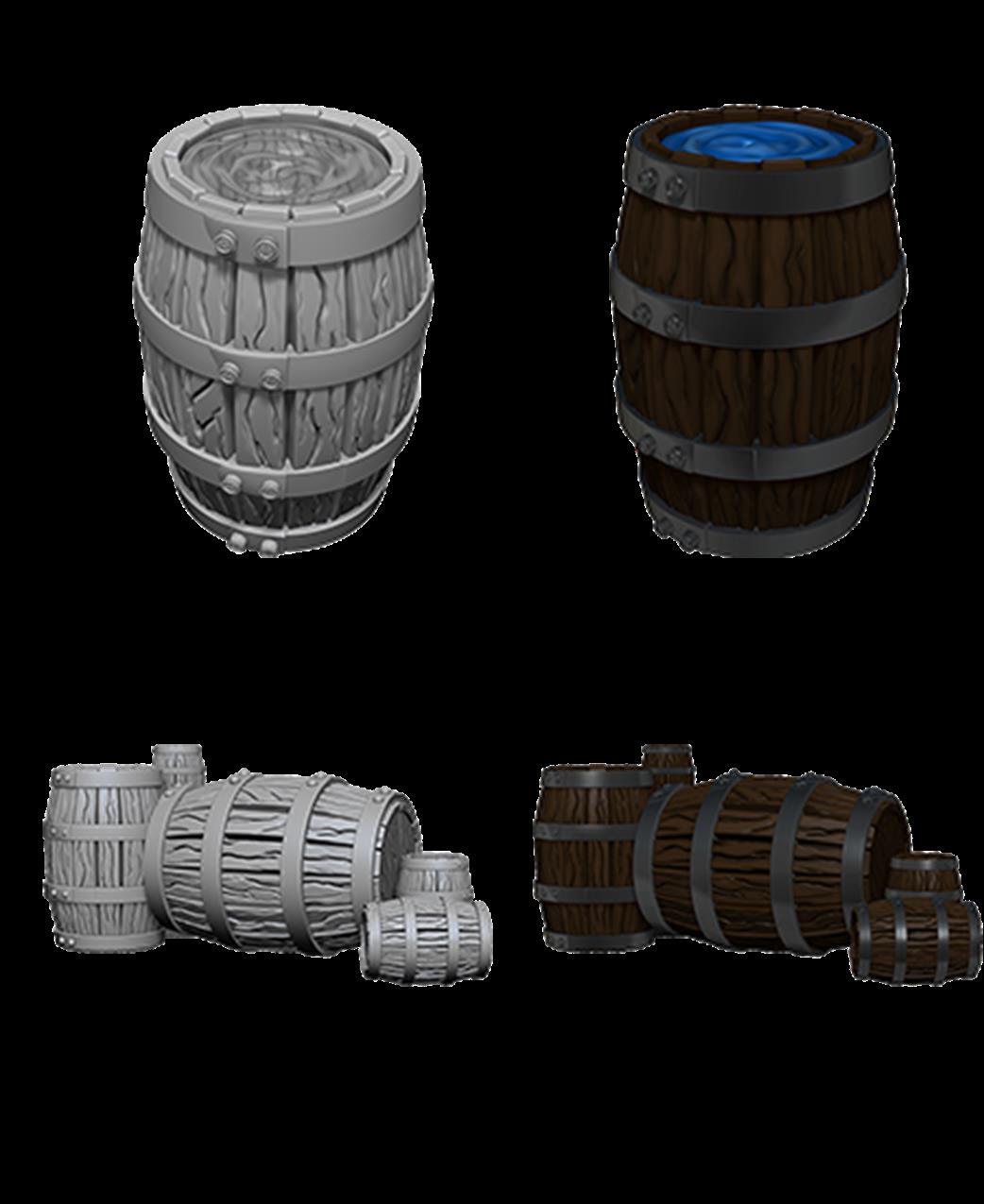 Wizkids  73361 Barrel  & Pile of Barrels: Pathfinder Deep Cuts Unpainted Miniatures