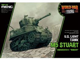This is the 12th World War Toons game based plastic model kit presented by MENG and Studio Roqovan. This MENG WWT-012 U.S. Light Tank M5 Stuart carries the features like snap-fit design and excellent building experience of the WWT series. Come on and enjoy this kit!