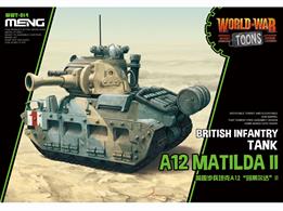 The WWT-014 British Infantry Tank A12 Matilda II is the latest World War Toons product presented by MENG and Studio Roqovan. This kit continues the features of this series, like cute shape and snap-fit assembly. The Matilda II tank had a lovely shape and this cartoonized model is cuter