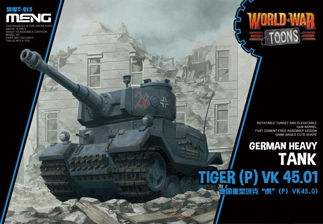 Meng WWT-015 World War Toon German Heavy Tank Tiger p VK45.01 Kit