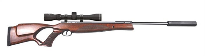 These exciting high power, spring, break barrel air rifle that features an integrated sound moderator. Both with hardwood chequered stock, Sabre TH has a thumbhole stock. INCLUDES 3-9X40 SCOPE AND MOUNTS