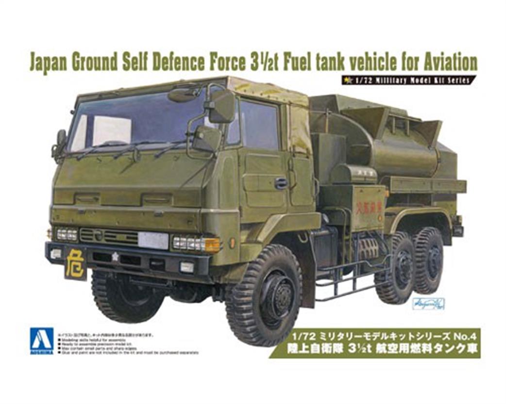 Aoshima 1/72 00794 Japan Ground Self Defence Force 3 1/2T Aircraft Fuel Truck Kit