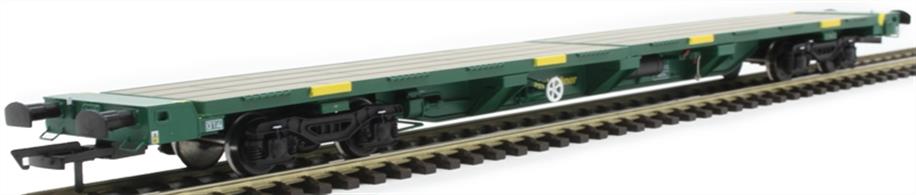 Hattons H4-FEAE-004 1/76 FEA-E Intermodal Wagon in Freightliner Green Livery with Track Panel Carriers