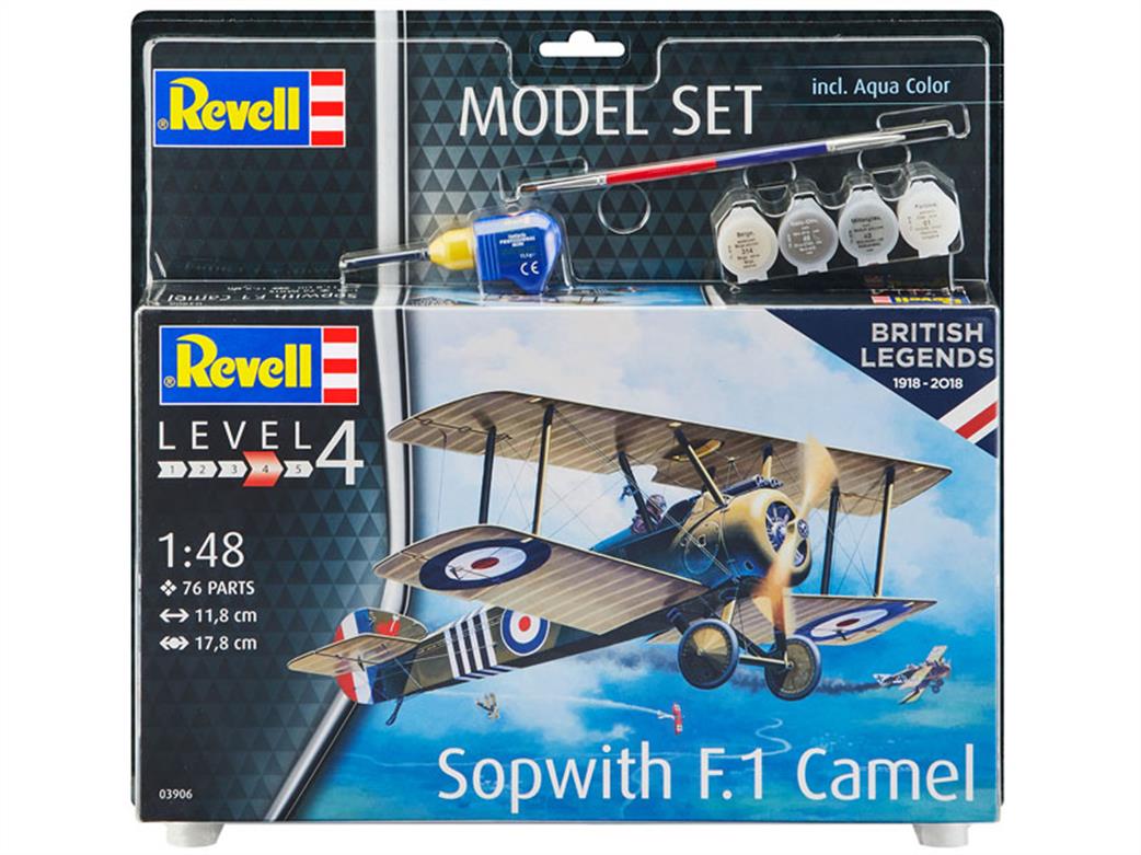 Revell 63906 100 Years RAF Sopwith Camel World War One Fighter starter set 1/48