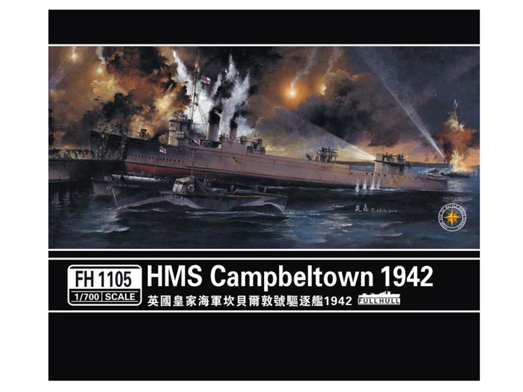 Flyhawk FH1105 HMS Campbeltown 1942 Town Class Destroyer Plastic Kit 1/700