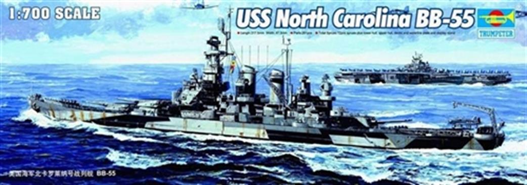 Trumpeter 05734 USS North Carolina BB-55  Battleship Kit 1/700