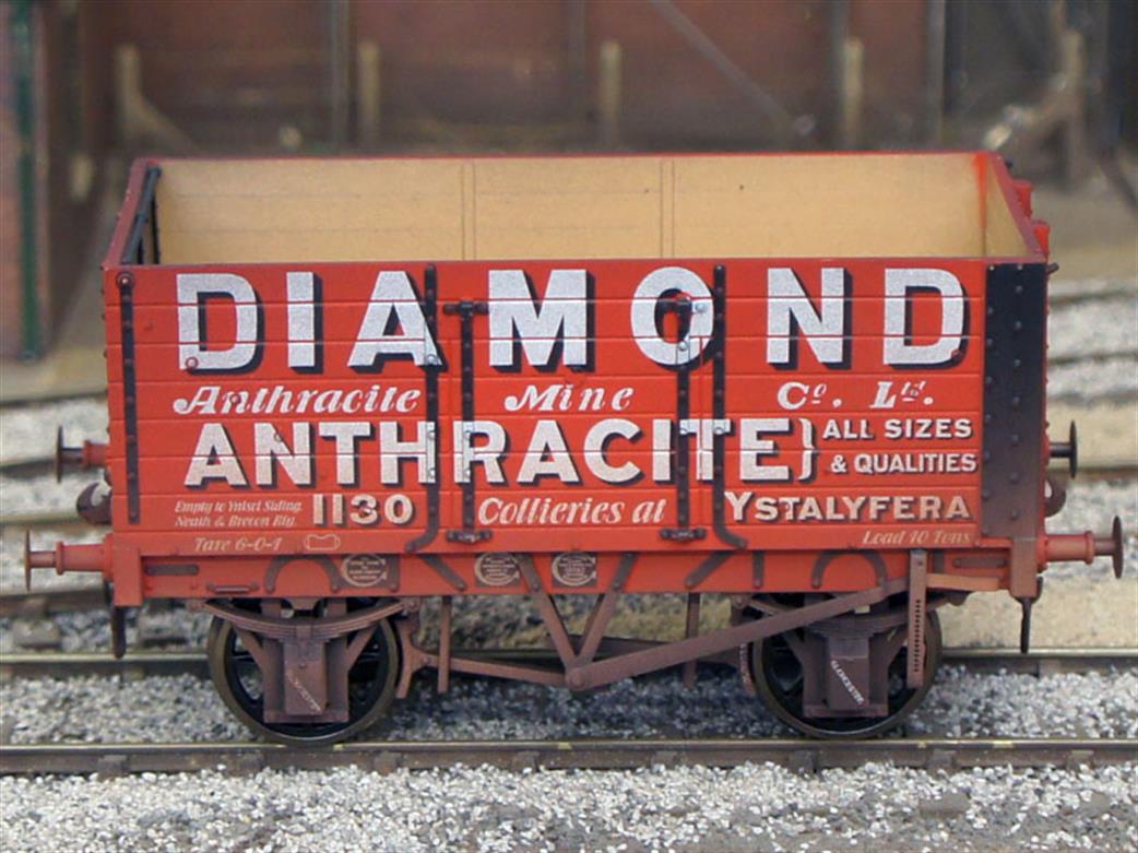 Dapol 7F-073-001W Diamond Anthracite Mine Company Ystalyfera RCH 1887 Wagon 1130 Weathered O Gauge