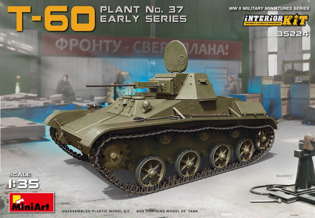 MiniArt 35224 Russian T-60 Early Russian WW2 Tank Plastic Kit 1/35