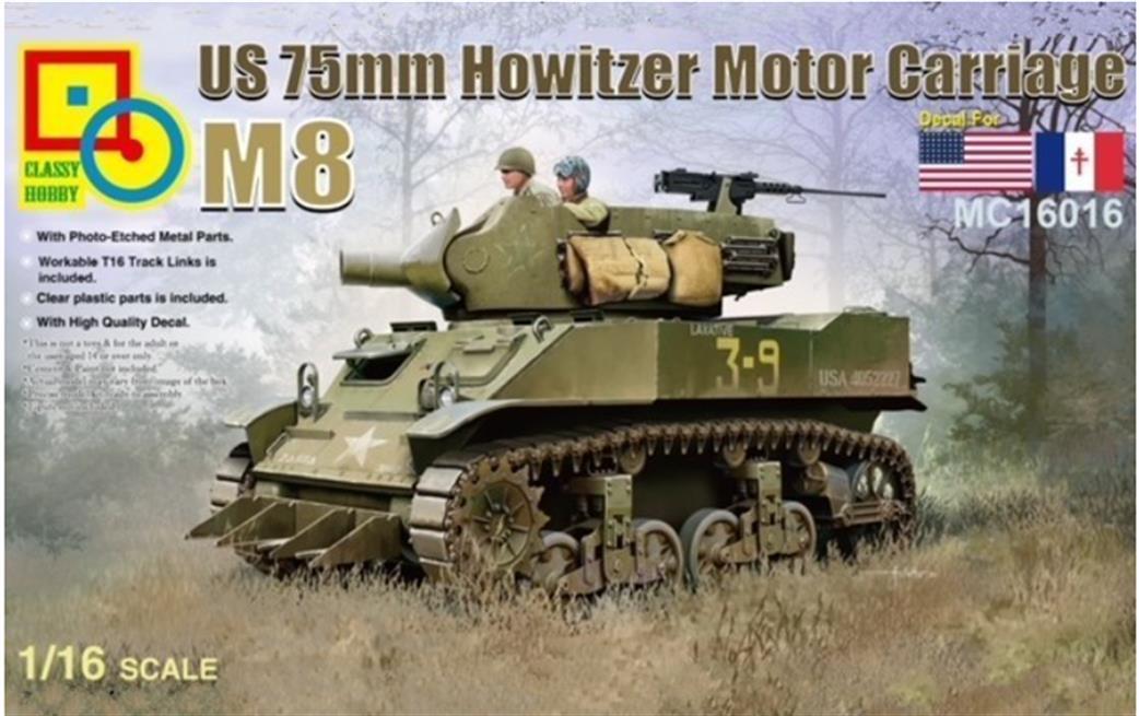 Classy Hobby 1/16 MC16016 US 75mm Howitzer Motor Carriage M8 Kit