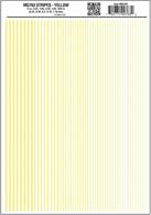 Yellow stripe dry transfer sheet.Stripe widths 0.01, 1/64, 0.022, 1/32, 5/64in. Approximately 0.25, 0.39, 0.55, 0.79 and 1.2mm.One sheet: 5 5/8 x 8 1/4in (14.2 cm x 20.9 cm)
