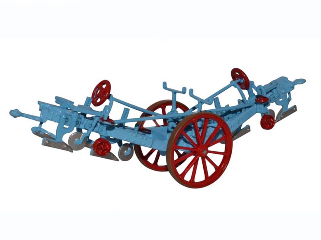Oxford Diecast 1/76 76PL001 Fowler Plough Blue & Red