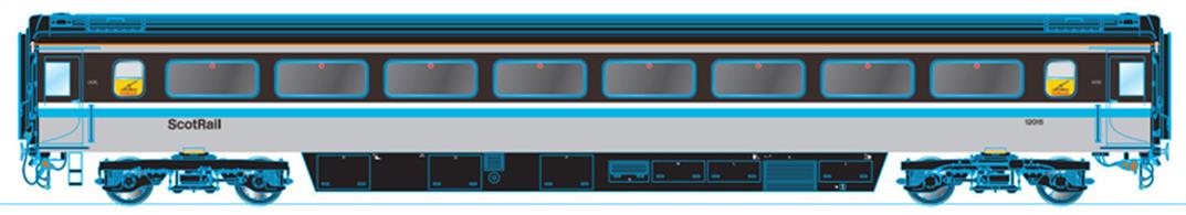 Oxford Rail OR763FO005B OO Gauge Scotrail Livery MK3A TSO No.12014 and No.12030 Twin Pack
