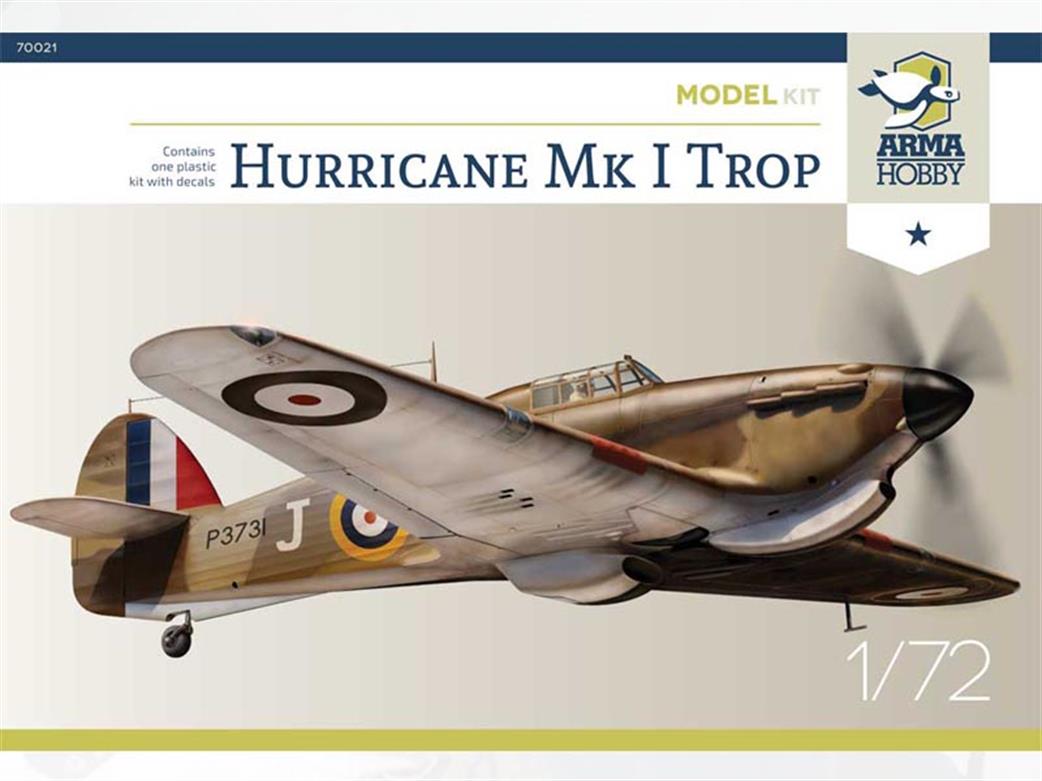 Arma Hobby 70021 Hurricane Mk1 Tropical RAF WW2 Junior Version Quality Plastic Kit 1/72