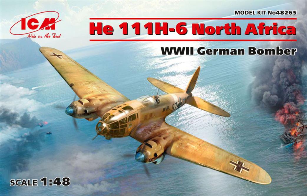 ICM 1/48 48265 Heinkel He-111 German WW2 North Africa Bomber Plastic kit