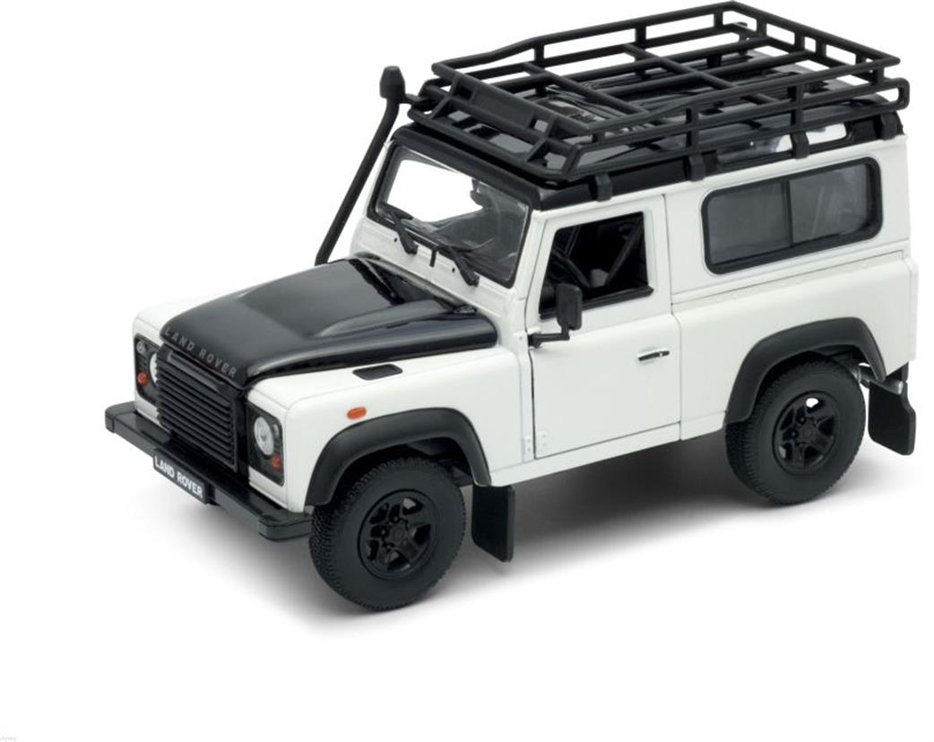 Welly 22498SP Land Rover Defender White with Roof Rack and Snorkel 1/24