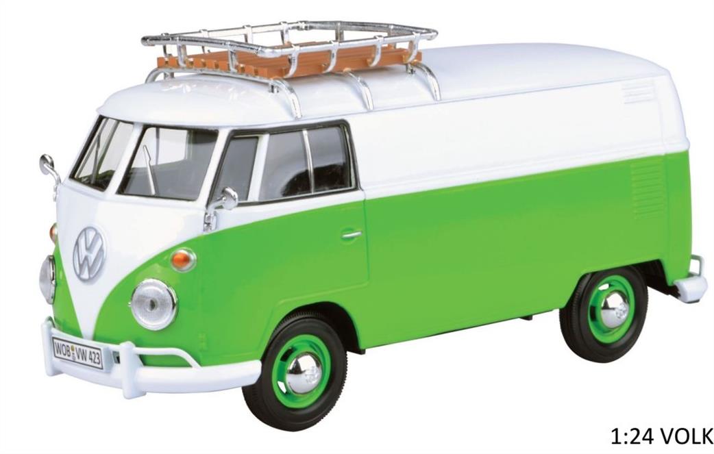 Motor Max 79551G VW T1 Van Split Screen with Roofrack Green 1/24