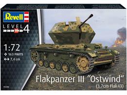 Revell 03286 1/72nd Flakpanzer III Ostwind 3.7cm Flak 43Number of Parts 163  Length 74mm Width 40mm Height 51mm