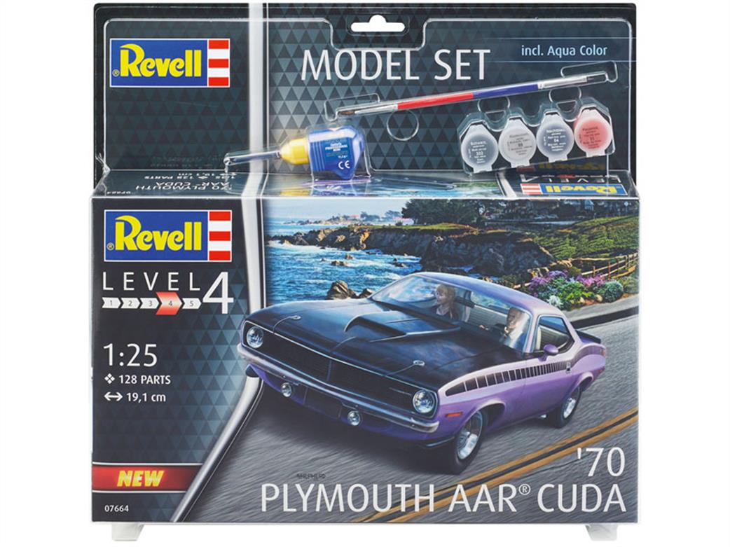 Revell 67664 1970 AAR Cuda Muscle Car Kit Model Set 1/25