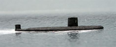 A 1/1250 scale resin model of a Trafalgar-class nuclear attack submarine by Coastlines Models CL-SS18.