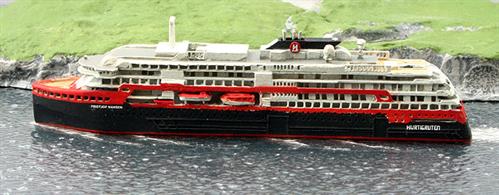 Hertigruten has commissioned a sister ship to the stunning Roald Amundsen a second fine example with state of the art drive system supplied by the marine division of Rolls Royce. Identical ships but those who sail on them will want the right name.