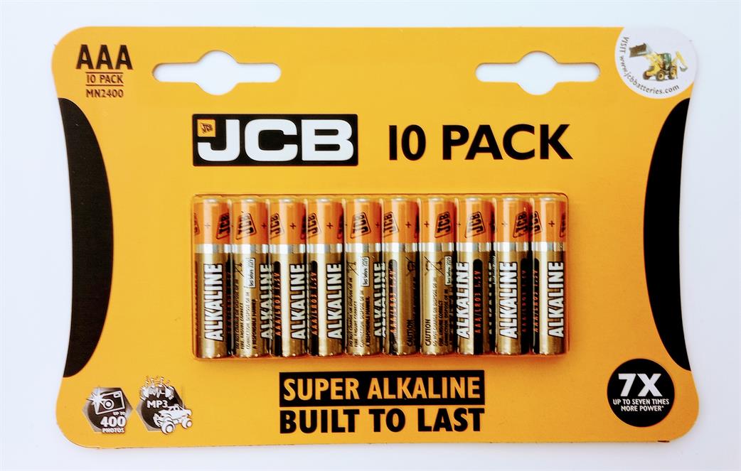 JCB S9683 AAA Batteries Card of 10
