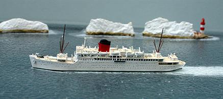 A 1/1250 scale metal model of Colombie a French Liner modelled in 1960 condition by Solent Models SOM18.