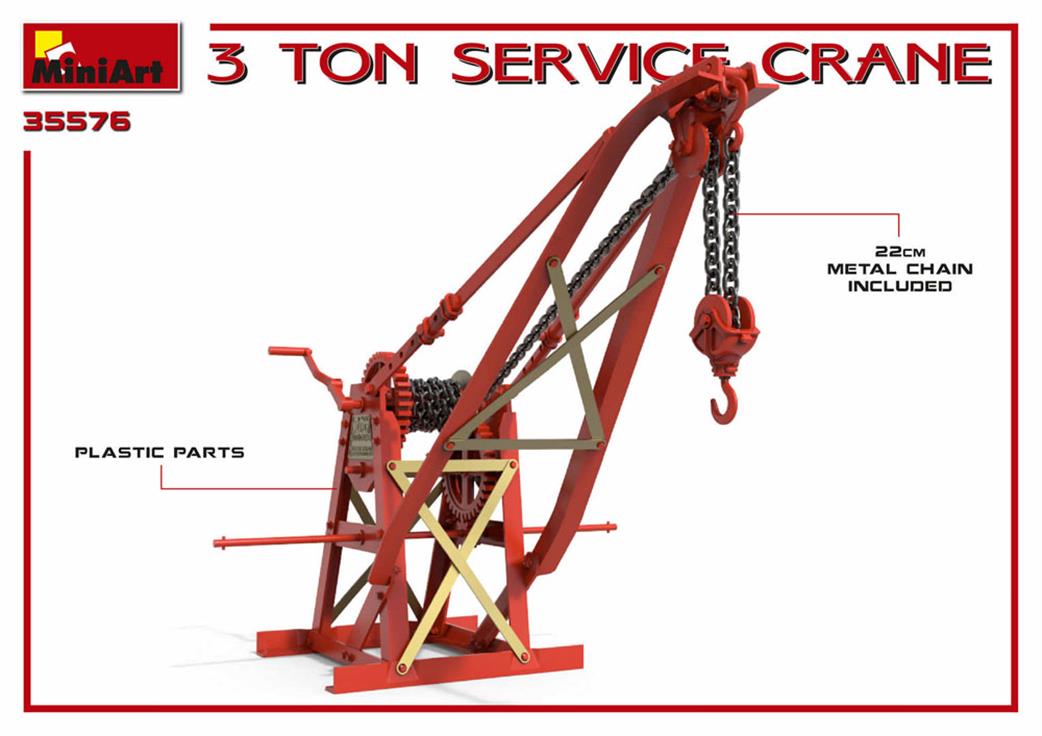 MiniArt 1/35 35576 3 Ton Service Crane Kit For Diorama Builders