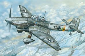 A nice sized model of the German WW2 Stuka dive Bomber in a 1/32nd scale kit 03217 by trumpeterLength: 505mm   Wingspan: 368.5mm