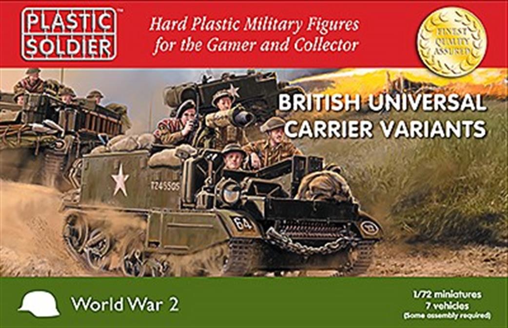 Plastic Soldier 1/72 WW2V20033 British Universal Carrier Variants Pack of 7 Vehicles