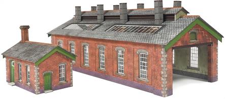 A sturdy red brick shed with lots of fine detailing.