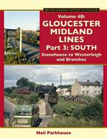 Volume 4 of the Gloucestershire Railways series by Neil Parkhouse has been split into two parts.This volume picks up the Midland Bristol &amp; Gloucester 'Charfield route' at Stonehouse and follows the line to Westerleigh, including the branches to Dursley, Sharpness and Thornbury. 275x215mm. Printed on gloss art paper, casebound with printed board covers.
