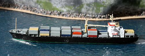 A 1/1250 scale metal waterline model of container ship MSC Aurora by CM Miniaturen CM-KR610