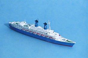 A 1/1250 scale model of Achille Lauro the infamous cruise ship by CM Miniaturen CM-KR 40