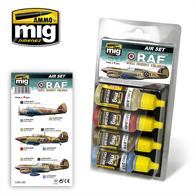 7225 is a Set of 4 Jars of 17ml MIG Productions RAF Desert WW2 accurate colours for painting aircraft operated by the RAF  in WW2