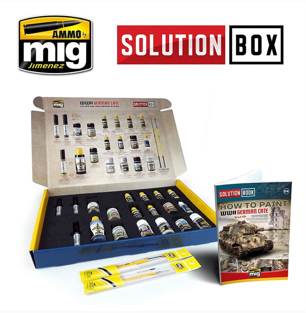 Ammo of Mig Jimenez  A.MIG-7703 WW2 German Late Military Colours and Weathering System Solution Box