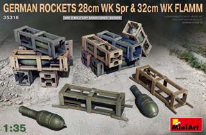 UNASSEMBLED PLASTIC MODEL KIT BOX CONTAINS GERMAN ROCKET GRENADES WITH WOODEN CRATES AND DECALS