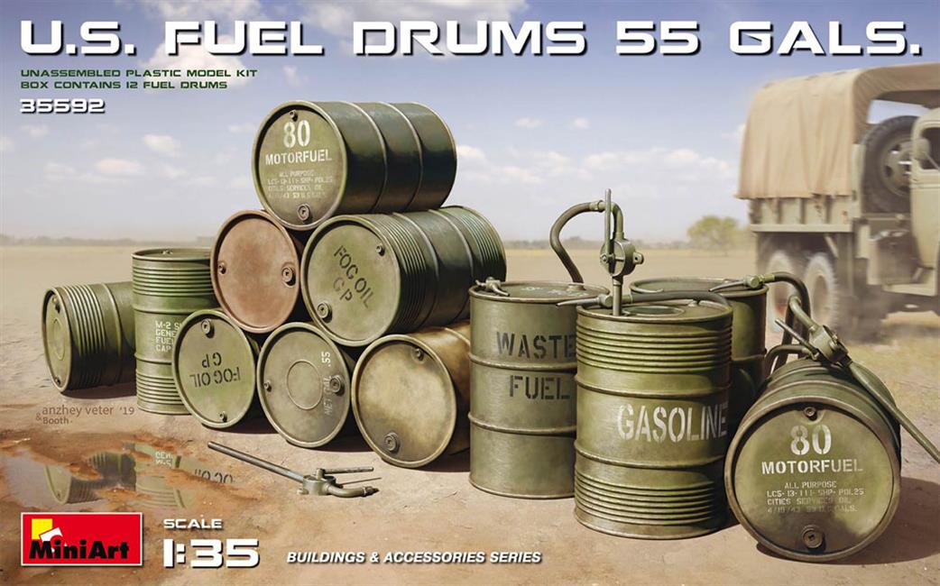 MiniArt 1/35 35592 US Fuel Drums 55 Gals