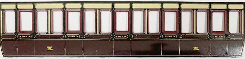 Slaters Plastikard O Gauge 7C04P Pre-Painted GWR 4 Wheel Third Class Coach Kit