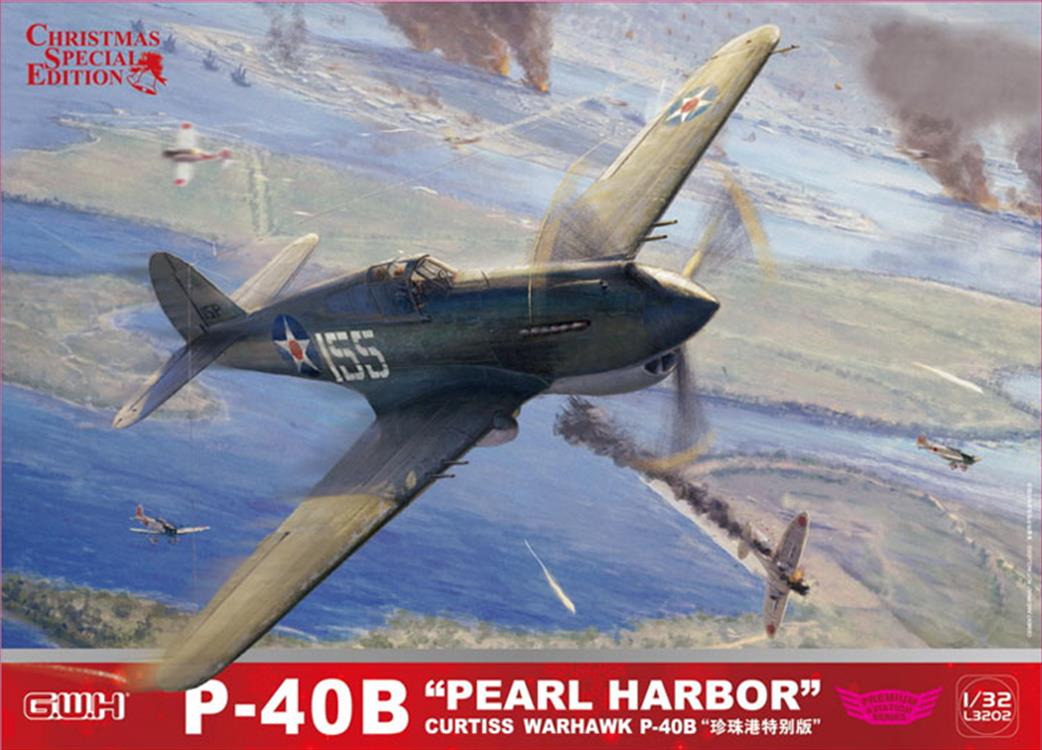 Great Wall Hobby 1/32 L3202 Curtiss Warhawk P-40B USAAF  Pearl Harbor 1941 LIMITED Special version
