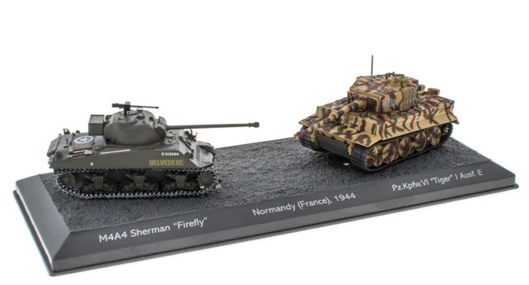 Altaya 1/76 MAG LV02 The Battle of Normandy 1944 M4A4 Sherman Firefly vs PzKpfwVI Tiger 1 Ausf E