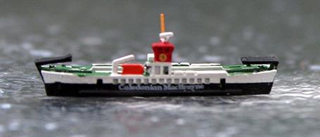 A 1/1250 scale model of Calmac ferry Loch Linnhe by Rhenania Junior Miniatures RJ336.