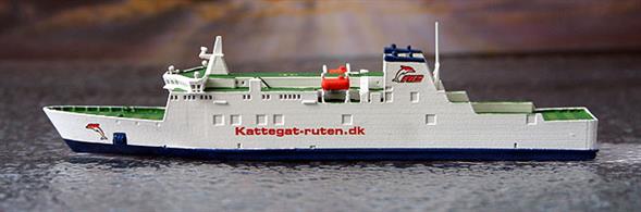 A 1/1250 scale model of Kattegat Ro-Ro ferry by Rhenania Junior Miniatures RJ318A.