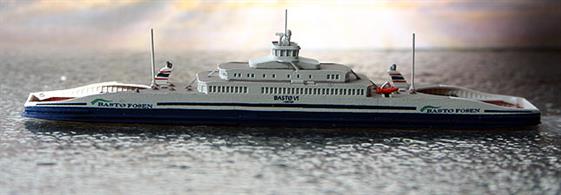 A 1/1250 scale model of Ro-Ro ferry Basto VI by Rhenania Junior Miniatures RJ244.